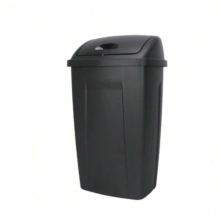 Kitchen Must-Have: 13 Gallon Swing Top Trash Can In Black Color - Keeps Your Kitchen Tidy And Forgives You For Bending Over - Black - View 1