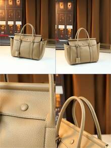 Fashionable Flip-Cover Retro Travel Large Capacity Women Handbag, High-Quality Soft Leather Tote Bag - Multicolor - View 4