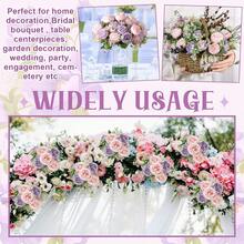 1支/3支仿真牡丹玫瑰花束，婚礼装饰，室内仿真植物装饰，秋季装饰，餐桌摆件，DIY蛋糕装饰，花环材料，花瓶装饰，户外花园，生日派对，活动装饰，情人节礼物，新年装饰 - 淺灰紫 - 查看 4