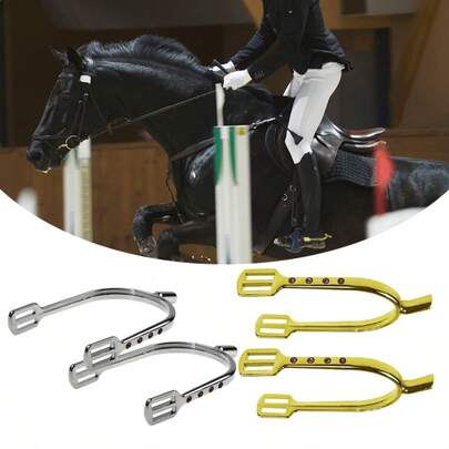 2pcs Zinc Alloy Rhinestone Spurs, Pink Crystal Spurs, Women's Pink Rhinestone Spurs, Metal Spurs, Equestrian Riding Accessories, Horse Riding Gear Spurs, Ideal Gift For Equestrians, Gold/Silver