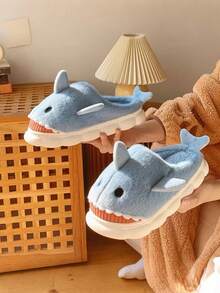 Unisex süße, warme, plüschgefütterte Schlüpfschuhe mit dicken Sohlen, Hai-Design, geeignet für Herbst/Winter Innenbereich Zuhause, süße Sachen, Muttertagsgeschenk, Schlafzimmerdekoration, Garten, Küchendekoration, Sommer, Strand, Reiseaccessoires, Raumdekoration, Quetschspielzeug, Abschluss, Schuhständer, Stauraum, Outdoor, Garten, Reiseaccessoire, tragbar, Strandaccessoire, Abschlusszeit, Abschlussfeier, Abschlussgeschenk, Abschlussgeschenk, Glückwunsch Absolvent, Glückwunsch Absolvent, Jahrgangsbester, Schule beendet, Abschlussfeier - Himmelblau - Übersicht 2