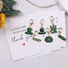 12pcs Green Keychain Set, St. Patrick's Day Pocket Hugs Gift Pack, Lucky Pocket Token Thank You Cards, Irish Holiday Party Favors With Clover, Shamrock, Green Hat, Rainbow And Pot Of Gold Decorations. Suitable For Men And Women, For Handbags, Coin Purses, Backpacks And Car Keys. Thank You Gifts, Party Favors And Friendship Gifts For Family, Friends, Students And Colleagues. - Multicolor - View 10