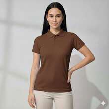 Polo Baby Look Feminina Piquet Premium T-Shirt – S M L GG - Caqui - Ver 1