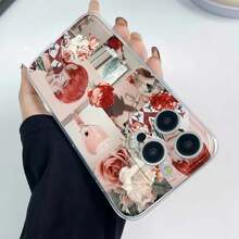 Collage floral de Taehyung con cabello rojo. Esta elegante funda con temática de  es compatible con Samsung, Apple, VIVO, OPPO, , Transsion, ,  y Honor. Fabricada en silicona TPU, ofrece protección contra golpes y caídas, además de una sensación superior. Es un regalo ideal para familiares, amigos y seres queridos, y una opción perfecta para San Valentín y Año Nuevo. - transparente - Ver 4