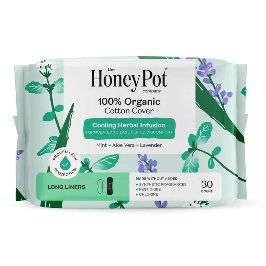 The Honey Pot Company Long Contoured Herbal Liner - 30ct - 1 - Xem 1