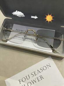 1pc Classic Fashionable High-End Rimless Metal Eyeglasses (Eyeglass Case Not Included) - Multicolor - View 20