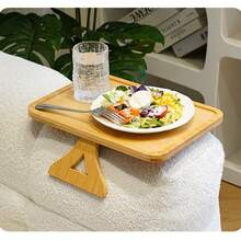 1个沙发扶手托盘，便携式边桌，沙发托盘，适合放置纸杯、蛋糕和咖啡 - 彩色 - 查看 6