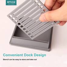 Sticky Notes Dispenser With Stencil & Drawing Template, Memo Pad Organizer For Office & Home Use - Default - View 5