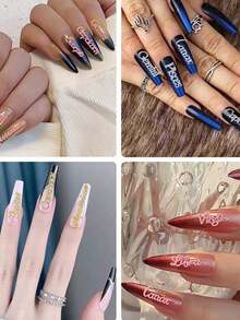 12 PCS Pink Zodiac Nail Charms 3D Zodiac Nail Charms For Acrylic Nail Alloy Zodiac Sign Virgo Leo Aries Taurus Gemini Capricorn DIY Nail Art Decoration Accessories Nail Gems Nail Supplies - Pink - View 5