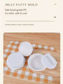 1/2pcs Plastic Hamburger Patty Maker - Non-Stick Burger Patty Mold, Cheese Burger Patty Maker, Suitable For Beef, Vegetables, Kitchen Tools, Grill Accessories, Patty Maker, Easy To Clean - White - View 10