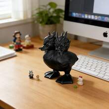 Nouvelle statue de canard gothique punk - Canard satanique à deux têtes et pics semblables à un dragon dans le style des années 80, idéal pour la décoration d'Halloween et les cadeaux uniques, convient à une utilisation intérieure/extérieure, personnalisable pour la peinture et le graffiti - 1PC - Voir 11