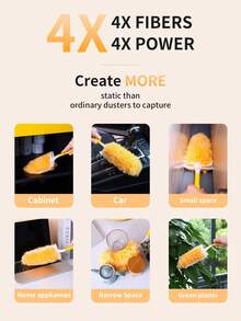 20/10支装超细纤维除尘掸，静电吸附，轻松清洁电子产品、家具、百叶窗和吊扇上的灰尘，清洁用品，清洁配件 - 彩色 - 查看 9