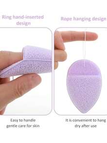 1套手套式洁面手套，卸妆手套，深层清洁泥面膜手套，海绵洗脸巾，可爱水滴洁面手套，海绵卸妆手套 - 顏色隨機 - 查看 3
