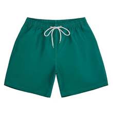 Men's Beach Shorts Men's 4-Inch Shorts Beach-Ready Splash-Resistant Shorts Essential Sports & Leisure Travel Pants - 墨綠色 - 查看 1