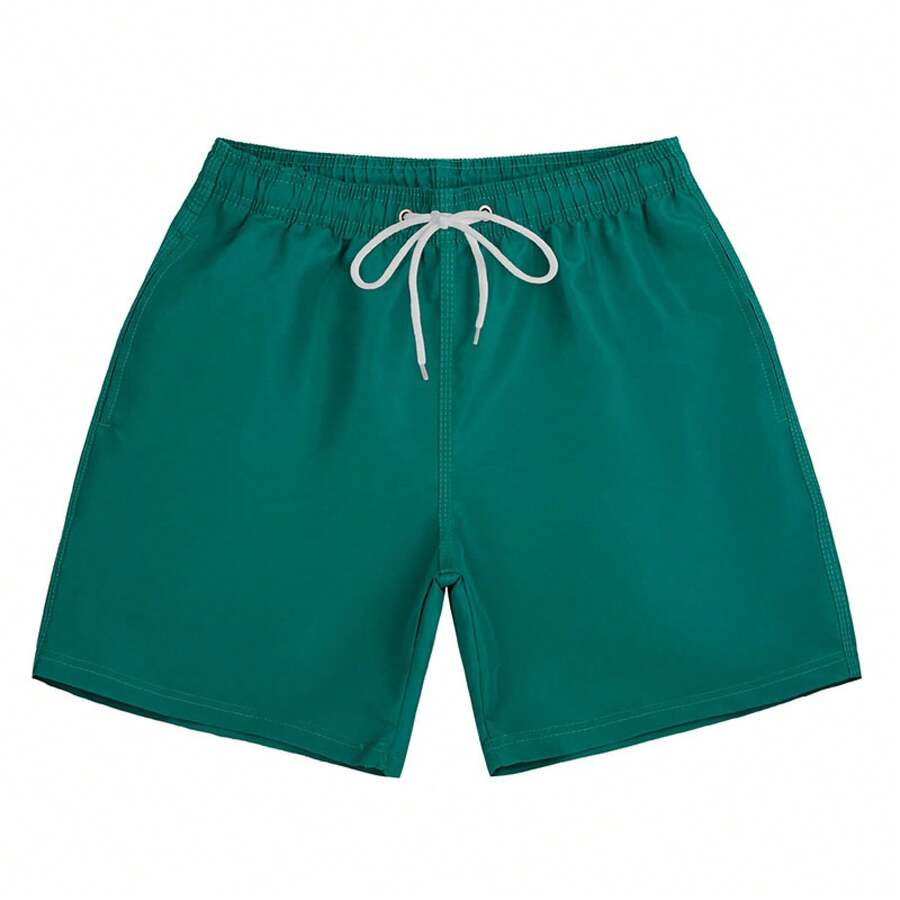 Men's Beach Shorts Men's 4-Inch Shorts Beach-Ready Splash-Resistant Shorts Essential Sports & Leisure Travel Pants - 墨綠色 - 查看 1