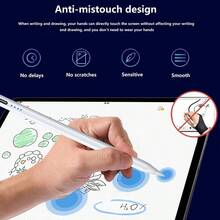 这款防缠绕触控笔兼容 2018-2022 款 iPad Pro 11 英寸/12.9 英寸、iPad Air 4/5、7/8/9/10 和 iPad mini 5/6，具备倾斜感应、防误触和高精度、低延迟功能，内置 USB 可充电锂聚合物电池，采用主动式设计，兼容配备 USB-C 充电接口和磁吸式接口的 iPad，是专业人士和数字艺术家理想的春季礼物之选。 - 白色 - 查看 6