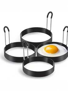1个鸡蛋圈，鸡蛋模具，圆形煮蛋器，硅胶手柄煎蛋圈，烤盘煮蛋圈，不粘鸡蛋圈模具 - 彩色 - 查看 3