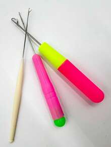 3pcs Professional Hair Extension Connector Kit, Reusable Hair Extension Tools, Plastic Handle Latch Hook Needle, Sealing Hair Latch Hook 1.5mm/3.5mm/5mm - Dreadlock Hair Extension Crochet Hook - View 6