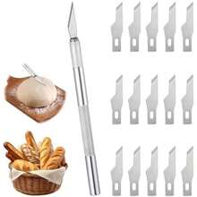 Bread Lame Sourdough Dough Scoring Tool,15 Blades Scoring Knife With Safety Cover For Bread Baking, Stainless Steel Sour Dough Bread Design Tools For Homemade Artisan Enthusiasts - / - View 1