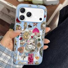 Sun For  17 17AIR 16 16E 15 14 13 12 11 Pro Max Plus Multicolor Two-in-  One Jelly Case with Soft Rubber Frame and Hard Back Panel, Skin-friendly   and Shockproof. - EHYGDK-Azul-BDDSEYsun - Ver 2