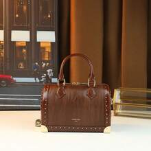 Retro Women's Handbag, Fashion Rivet Studded Urban Versatile Boston Bag - Multicolor - View 14