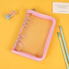 A5/A6 Multi-Color Zipper Binder, Refillable Pages, Suitable For School, Office, Planner, Travel Photo Album, Note-Taking, Creative Writing, DIY Scrapbook, Memo Pad, Travel Journal, Cash/Check Holder School Supplies - Multicolor - View 14
