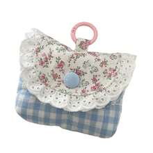 Floral Print Coin Purse Headphone Storage Bag Small Change Purse Coin Bag Lovely Coin Pouches Lace Earphone Case - 藍色 - 查看 1