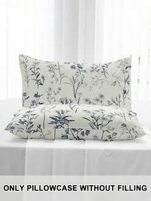 Bộ 1/2/4 vỏ gối in hình cành lá hoa (không bao gồm ruột gối), mềm mại và thoải mái, phù hợp cho mọi mùa. - Nhiều màu - Xem 2