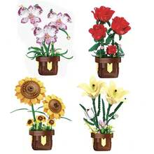 Orchid Building Block Flower Set, Assembled Flower Desk Decor, Exterior Floral, Stress Relief, Enjoy Quiet Assembly Time, Holiday/Birthday Gift, Suitable For Gifting - Multicolor - View 11