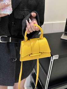 2026新款高品质口红盒，迷你方形包，新款纯色百搭手提包，女士钱包 - 黃色 - 查看 9