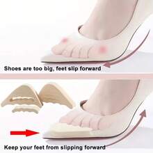 2PCS Women High Heels Forefoot Pad Boots Cushioning Half Insoles Reduce Shoe Size Fore Foot Pad Lightweight Protective Shoes Inserts Soft Sponge Shoe Toe Inserts For High Heels & Nurse Shoes, Adjustable Toe Filler, Shoe Size Adjuster, Anti-Slip Shoe Accessories, Comfort Padding For Tight Shoes, Foot Pain Relief, Shoe Gap Fillers For Women & Men,Mother's Day Gift,Bedroom Decor,Garden,Kitchen Decor,Summer,Beach,Travel Essentials,Room Decor,Squishy,Graduation - Shoe Toe Plug - View 7