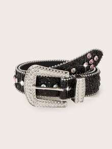 Black Rhinestone Belt