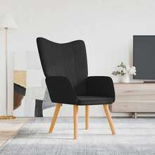 vidaXL Relaxsessel Schwarz Stoff - Black - View 1