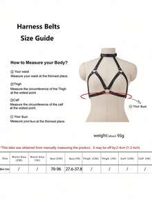 Strap Leather Bra Harness Sexy Chest Leather Belt Valentine's Day Gift Date Outfit Women's Sexy Accessories - 黑色 - 查看 4