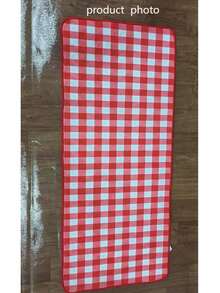 1pc Red Plaid Vibrant Kitchen Rug, Kitchen Mat, Kitchen Carpet, Classic Checkered Doormat, Small Rug, Carpet, Runner Rug, Floor Mat, Home Decor, Area Rug, Outdoor Mat, Home Decor, Area Carpet, Bedroom Rug, Washable Carpet - Multicolor - View 6