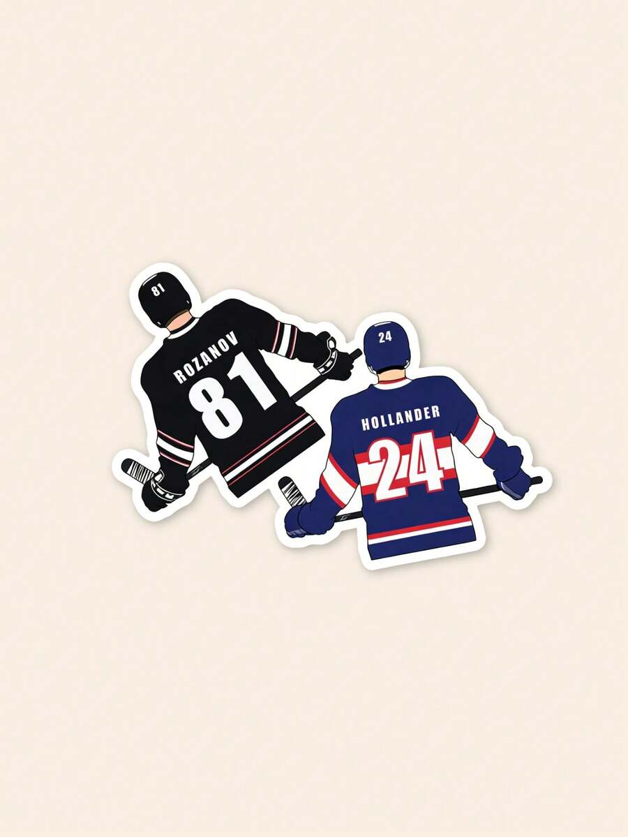 Heated Rivalry Ilya & Shane Jersey Sticker - Rozanov 81 & Hollander 24 Decal, Hockey Romance Bookish Merch For Kindle, Viral BookTok Gift - Multicolor - View 1
