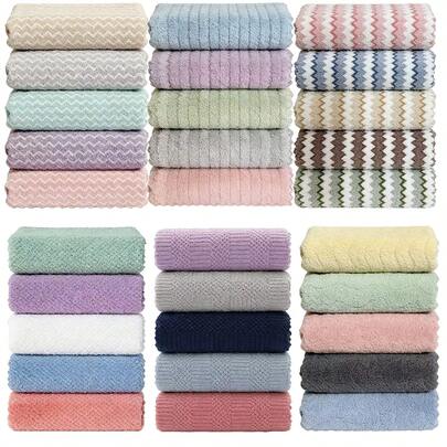 5/10 Packs Of Luxurious Soft Touch Quick-Dry Microfiber Face Cloths - Hypoallergenic, Preservative-Free, Reusable Makeup Remover Cloths For All Skin Types, Gentle And Effective Facial Washing Experience Bathroom Decor