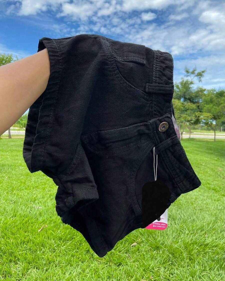 Women's High-Waisted Mom Denim Shorts With Distressed Details, 100% Cotton, Light Wash, Casual - 黑色 - 查看 1