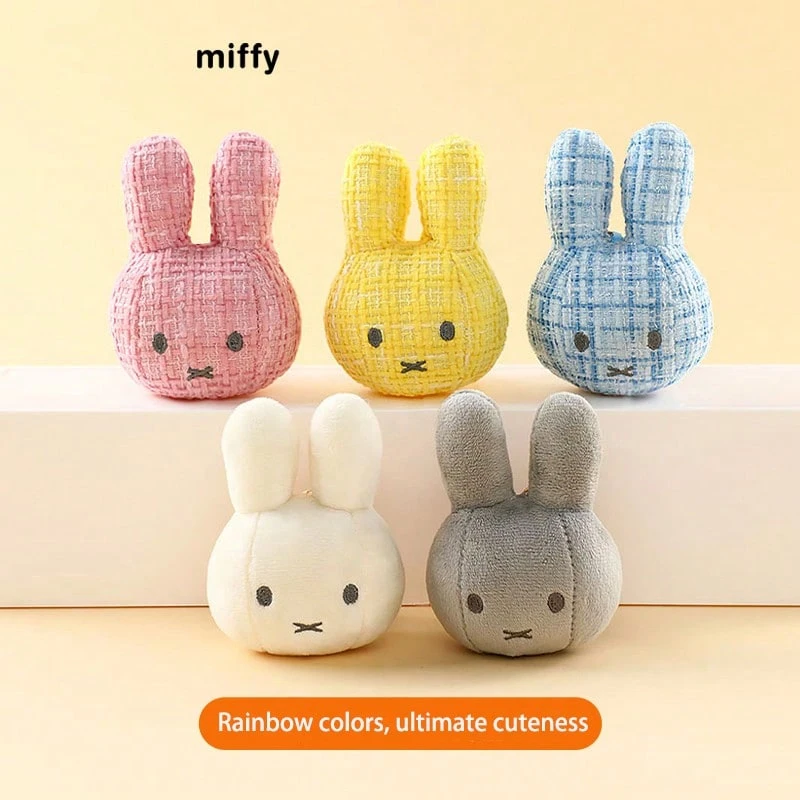 Creative Handmade-Style Miffy Rabbit Keychain - Chic Chanel-Inspired Pendant For Bags, Cute Plush Doll Ornament, Elegant Gift - Multicolor - View 1