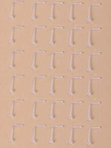 25/30pcs Transparent Acrylic Nose Piercing Kit, Soft And Skin-Friendly - 無色 - 查看 10