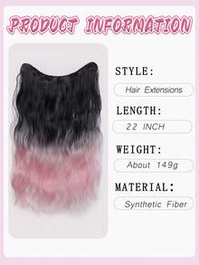 Synthetic Fiber Hair Extensions, Parisian-Style Dyed One-Piece Gradient Wavy Long Curly Hair, 4-Clip Invisible And Seamless Hair Volume Wigs, Suitable For Everyday Wear And Parties. - Multicolor - View 5