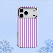 GIIPPA This Striped Phone Case Features A Vertical Stripe Design, Compatible With IPhone 16, 15, 14, 13, 12, And 11 Pro Models. Made Of TPU Material, It Provides Shock-Absorbing Protection. It Is The Perfect Gift For Family, Friends, Birthdays, Spring Break, Or Your Boyfriend. - Purple - View 2
