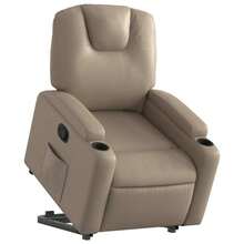 vidaXL Recliner With Lift Assistance Cappuccino-Brown Faux Leather - Jaune citron - Voir 3