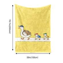 1pc Flannel Throw Blanket| Duck Animal Duck And Duckling Pattern 2D Printed Lightweight & Soft, All-Season Cozy Blanket For Sofa, Bed, Camping & Office| Machine Washable| Ideal Gift For Birthday, Christmas, Holiday| Available In Various Sizes - White - View 7