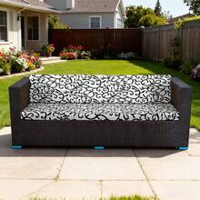 6件装弹性庭院靠垫套，适用于户外沙发靠垫更换、户外沙发套、庭院家具套，可机洗 - 多色 - 查看 11