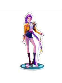 3款卡通动漫韩流人物创意装饰，HUNTR桌面摆件，圣诞袜礼物，情人节复活节假日派对小礼物 - 彩色 - 查看 6