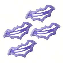 4 Pieces Punk Gothic Purple Glitter Bat Hair Clips - Women's Halloween Shiny Hair Accessories, Avant-Garde Bat Wing Design With Secure Clips, Suitable For Daily Outfits And Masquerade, Sparkling Light - Nhiều màu - Xem 7