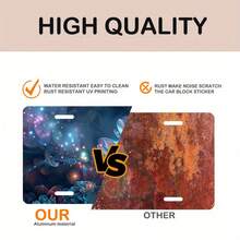 6x 12inch (15.2x 30.5cm ) Aluminum License Plate Frame With 4 Holes - Stable And Durable With Vibrant Flower Design - A - 查看 2