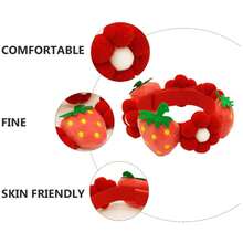 1 Peça Colar de Estimação Ajustável com Flor de Morango, Adequado para Cães e Gatos, Acessório Decorativo de Estimação - Vermelho - Visão 4