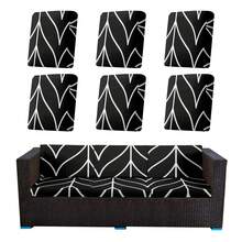 6pcs Printed Stretch Sofa Cushion Covers, Outdoor Patio Seat Cushion Protectors, Suitable For Modern Daily Use Indoors And Outdoors - nhiều màu - Xem 14
